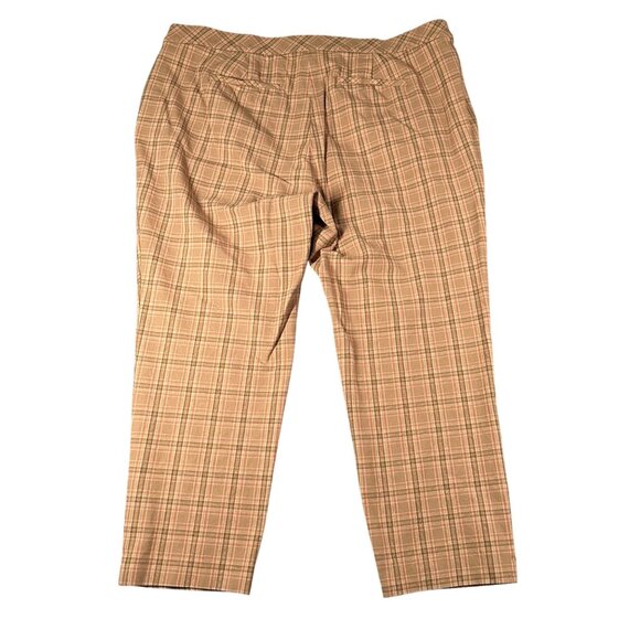 J Jill Womens 20 Brown Plaid Premium Bi-Stretch Straight Leg Cropped Pants Casua - Picture 9 of 11